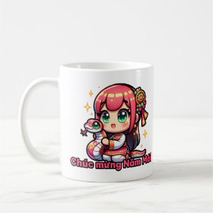 Mug Kawaii Nouvel An Vietnamien Fille et serpent