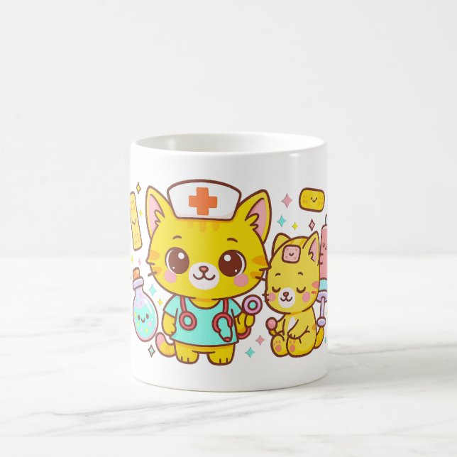 Mug Kawaii Nurse Cat Duo (Centre)