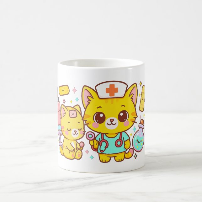 Mug Kawaii Nurse Cat Duo (Centre)