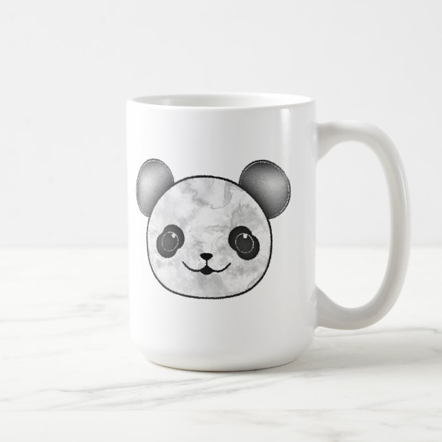 Mug Kawaii Panda Dessin En Noir Et Blanc (Droite)