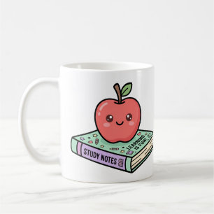 Mug Kawaii Pomme sur Livre Gif d'Appréciation pour Ens