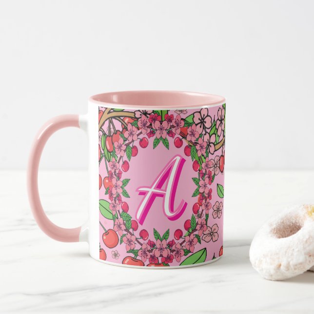 Mug Kawaii Red Cherry Vibes Cute Girly Aesthetic [Pro (Avec donut)