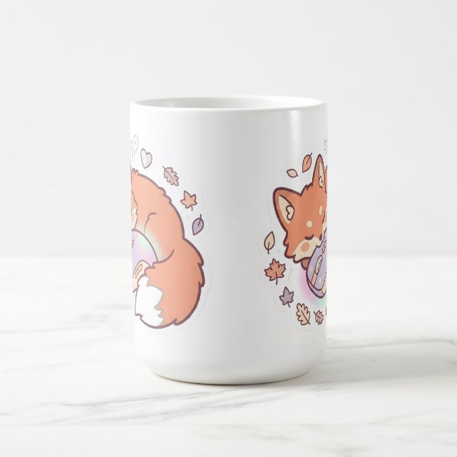Mug Kawaii Renard de jeu endormi (Centre)