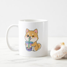 Kawaii Shiba Inu Boba 🐶🧋 – Chien à thé à bulles