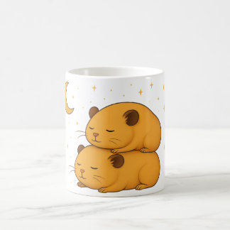 Mug Kawaii sleepy dreamy cozy cartoon hamster moon