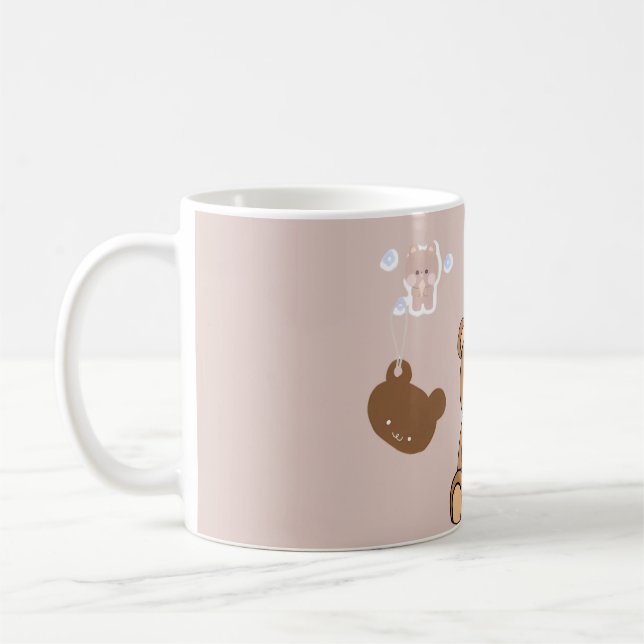 Mug Kawaii Teddy Bear Illustration (Gauche)