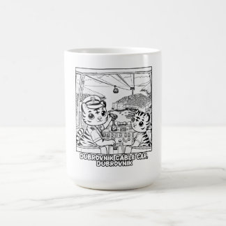 Mug Kawaii Téléphérique de Tigre Dubrovnik - Carton mi