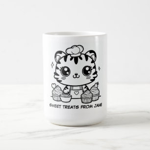 Mug Kawaii Tiger Baker Personnalisé Cute Cupcake