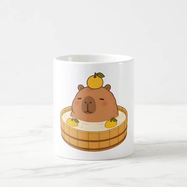 Mug Kawaii Yuzu Bain Onsen Capybara Mignon (Centre)