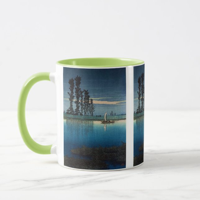 Mug Kawase Hasui , Evening of Ushibori (Gauche)