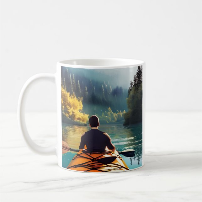 Mug Kayak plus, s'inquiéter moins | Citation de Kayaki (Gauche)