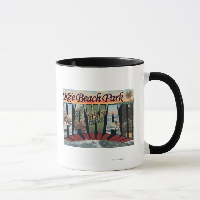Mug Ke'e Beach Park, Hawaii - Grandes Lettres (Droite)