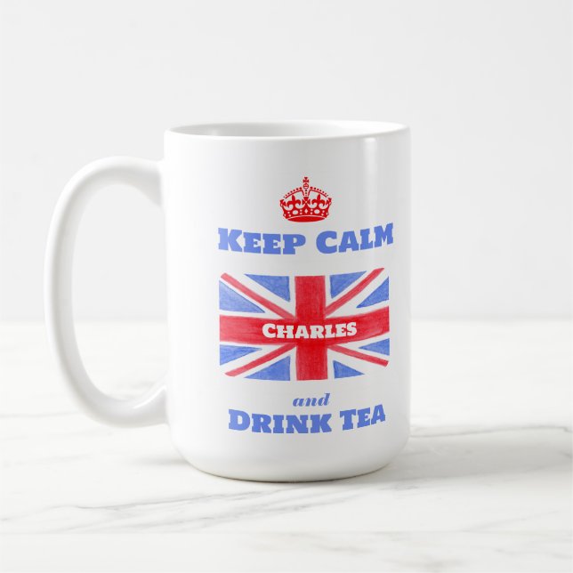 Mug Keep Calm Drink Tea Union Jack British Flag  (Gauche)