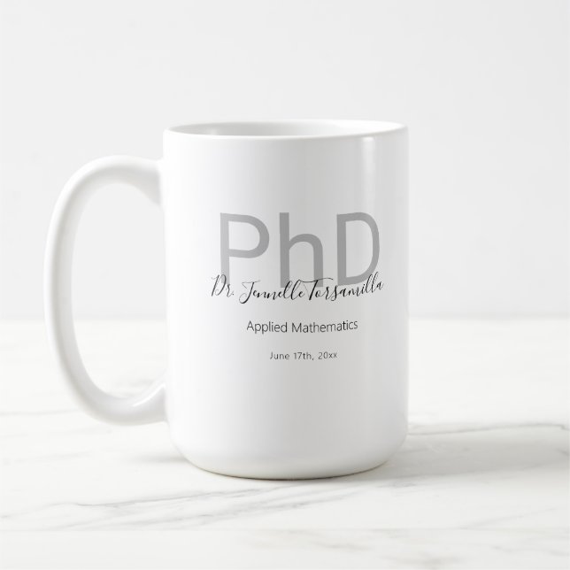 Mug Keepsaké Black Grey Nom Doctorat (Gauche)