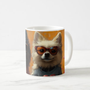 Mug Keeshond avec roses de cœur pour la Saint-Valentin