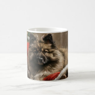 Mug keeshond Festive de Noël de chien