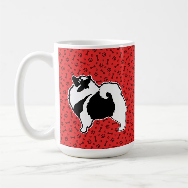 Mug Keeshond Graphics - Cute Original Chig Art (Gauche)