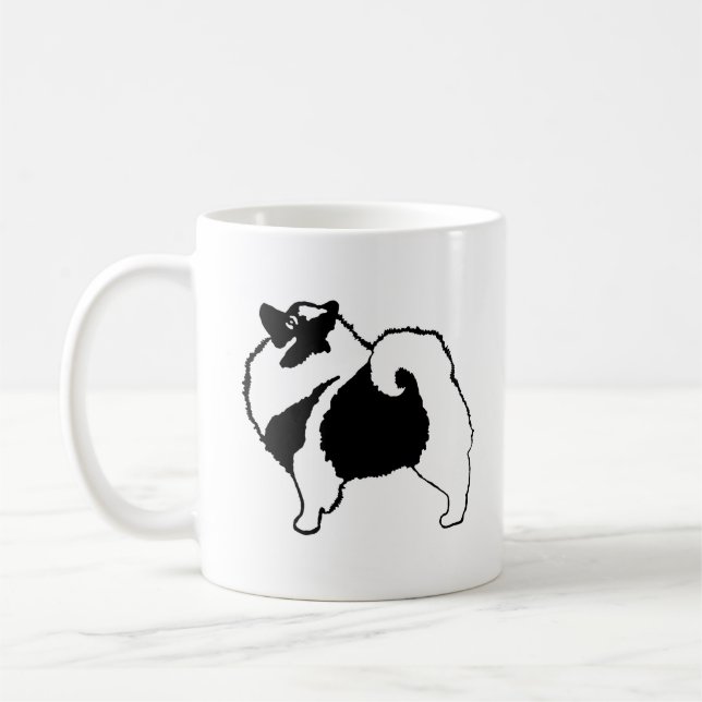 Mug Keeshond Graphics - Cute Original Chig Art (Gauche)