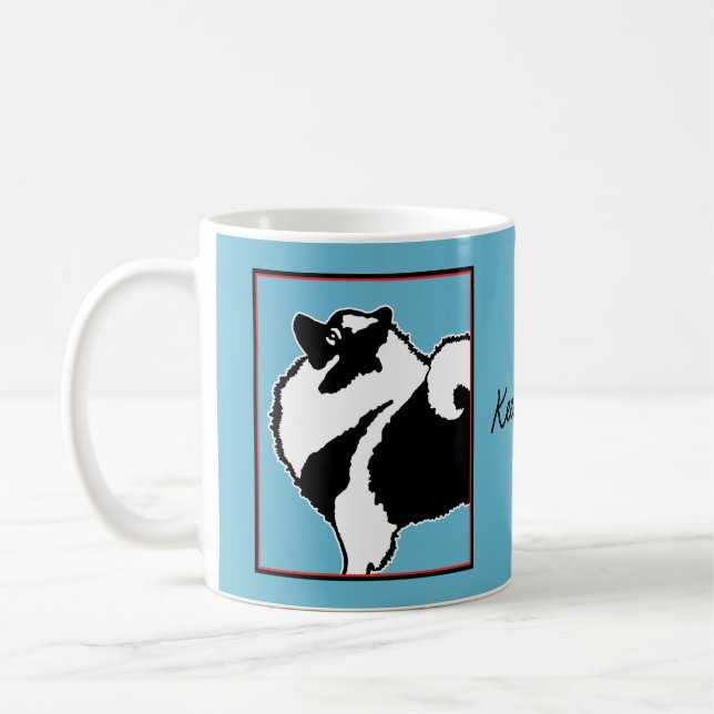 Mug Keeshond Graphics - Cute Original Chig Art (Gauche)