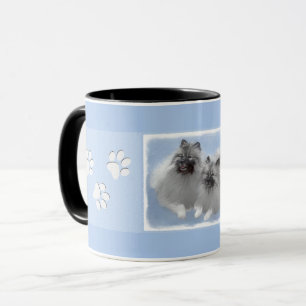Mug Keeshond Paire de Kees Peinture Art animal origina