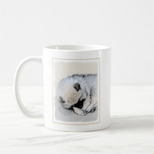 Mug Keeshond Sleeping Puppy Peinture Chien Art origina