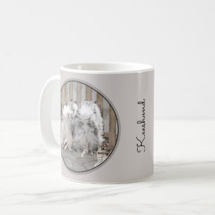 Mug Keeshonds at the Gate Painting - Original Dog Art