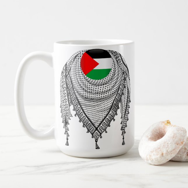 Mug Keffiyeh Écharpe palestinienne tissu traditionnel (Avec donut)