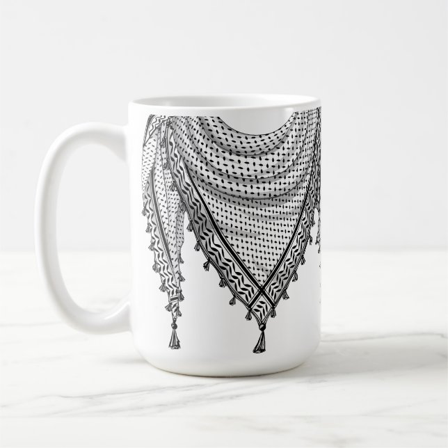 Mug Keffiyeh Écharpe palestinienne tissu traditionnel (Gauche)