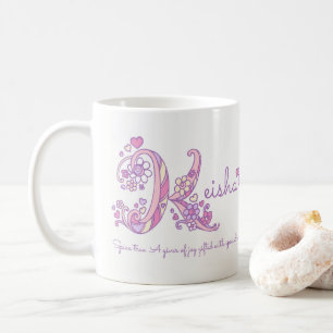 Mug Keisha nom signifiant pastel décoratif K monogramm