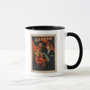 Mug Kellar Devil et les démons avec l'affiche du livre