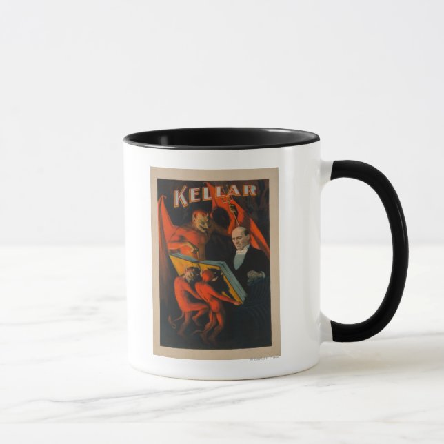 Mug Kellar Devil et les démons avec l'affiche du livre (Droite)