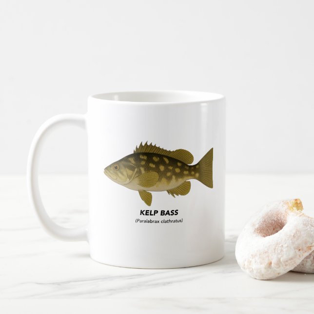Mug Kelp Bass - Animaux marins de Californie (Avec donut)