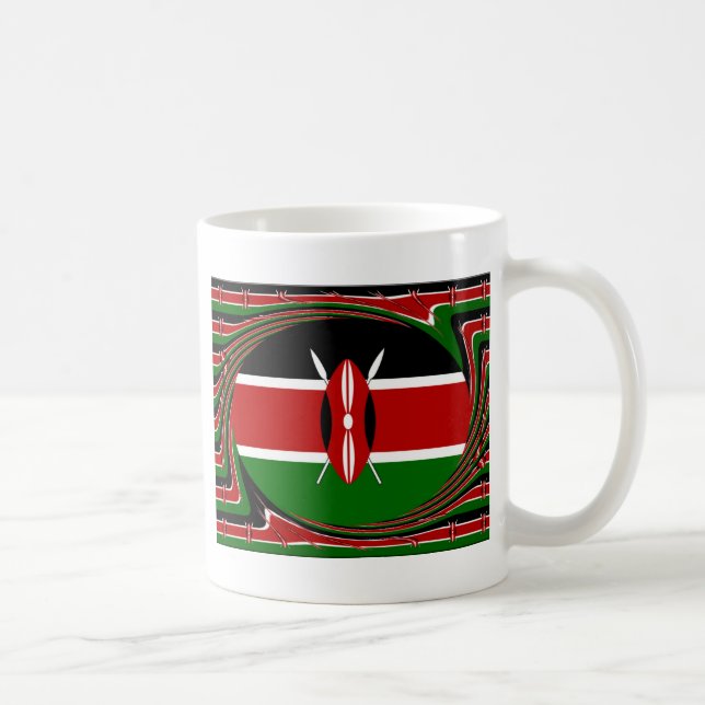 Mug Kenya Drapeau Art - Patriotique & Design Moderne (Droite)