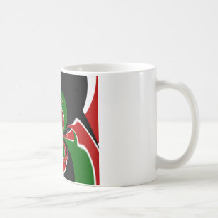 Mug Kenya noir rouge vert drapeau national couleurs de