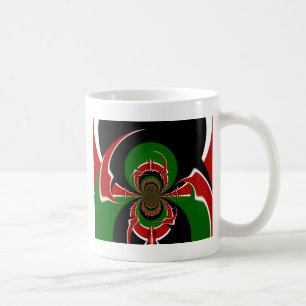 Mug Kenya noir rouge vert drapeau national couleurs de