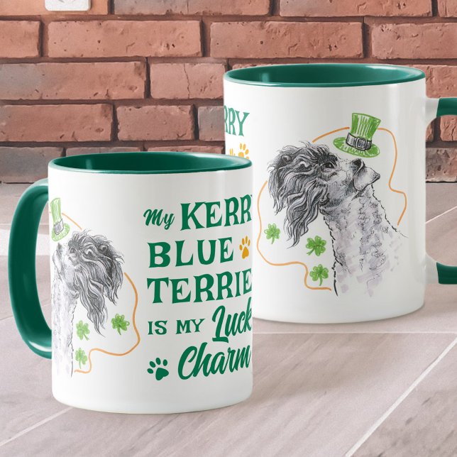 Mug Kerry Blue Terrier Lucky Charm Irlandais Amoureux  (Créateur téléchargé)