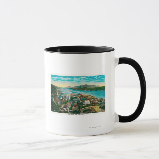Mug Ketchikan, Alaska Town View - La première ville (Droite)