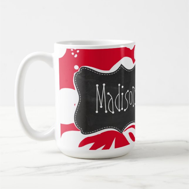 Mug Ketmie tropicale rouge de cadmium ; Tableau (Gauche)