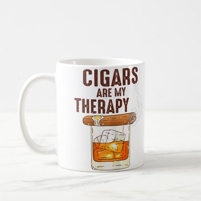 Mug Ki Cigar Smoker Cigars Are My Therapy Bourbon (Gauche)