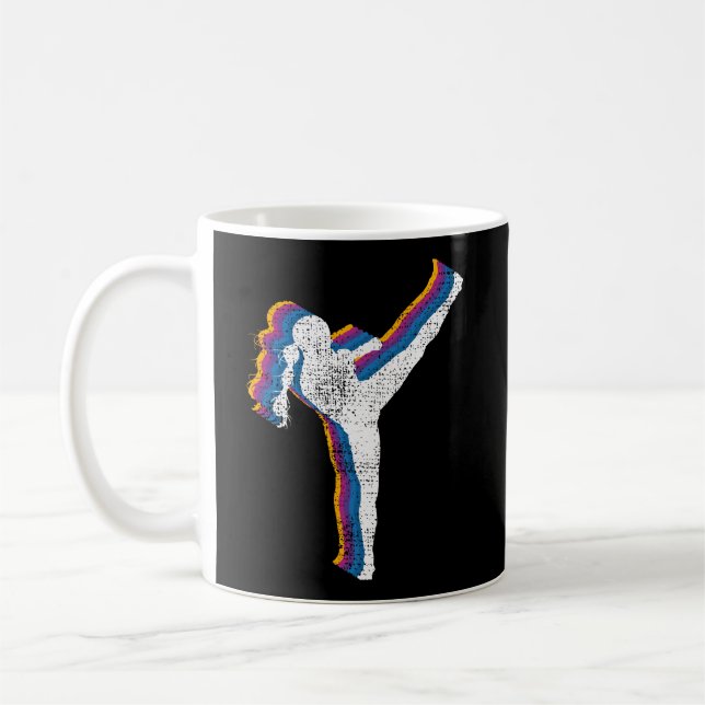 Mug Kickboxing fille Vintage Kickboxer cadeau (Gauche)