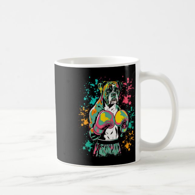 Mug Kickboxing Ou Boxer Chien Drôle Pour Hommes Femmes (Droite)