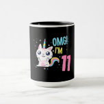 Mug Kids 11 Year Old Girl Birthday<br><div class="desc">Enfants de 11 ans fille Anniversaire tenue Unicorn Chat Funny chat visage design pour les amoureux de les chats, femmes chat maman, cadeau pour maman, mignonette chat tee - shirts pour femmes. C'est un cadeau d'anniversaire pour un homme, un cadeau d'ami, des cadeaux de père ou des cadeaux de Noël....</div>