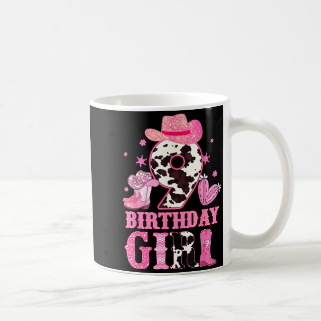Mug Kids 9th Birthday Girl Rodeo Western Cowgirl Birth (Droite)