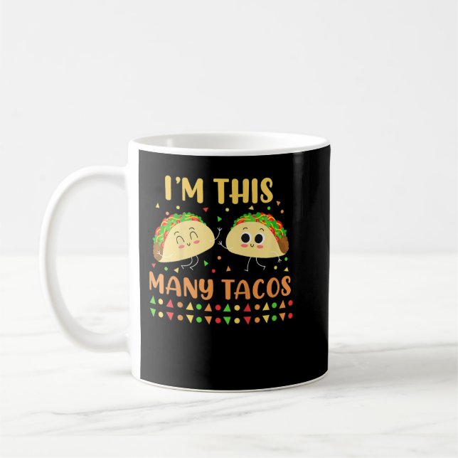 Mug Kids I'm This Many Tacos Second Birthday Party Cin (Gauche)