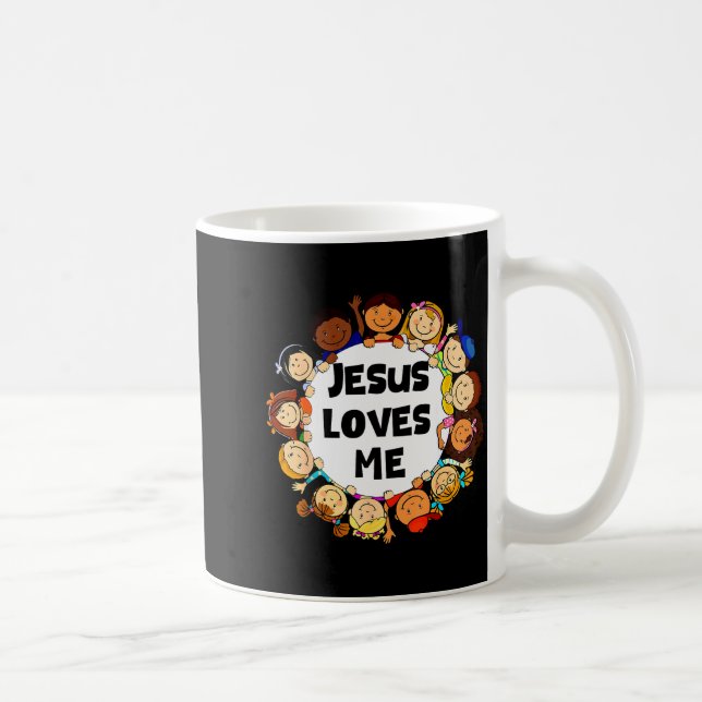 Mug Kids Jesus Loves Me Cute Christian Faith Girl Boy  (Droite)