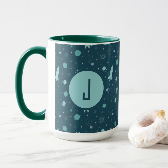 Mug Kids Rocket Ship to Space Travel Saturn Planètes (Avec donut)