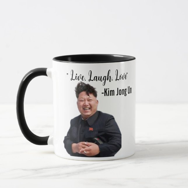 Mug Kim Jong Un, Live, Rire, Amour, Cadeau Mème (Gauche)