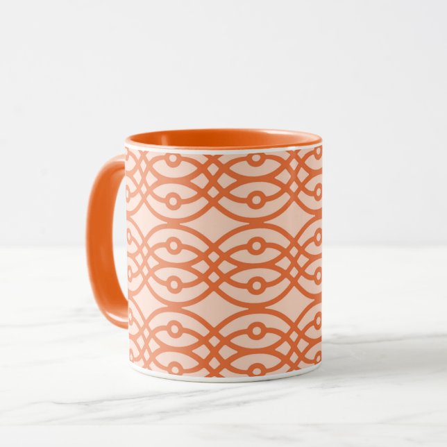 Mug Kimono imprimé, corail orange (Devant gauche)