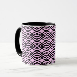 Mug Kimono imprimé, rose glacé et noir