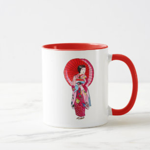Mug Kimono rouge japonais Geisha